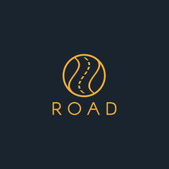 Fototapeta na wymiar Road logo. Laconic road logotype 