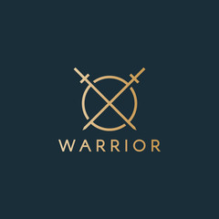 Warrior logo. Easy to change size, color and text