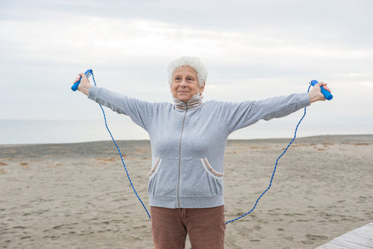 senior woman exercising outdoor