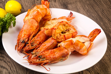 Grilled tiger prawn