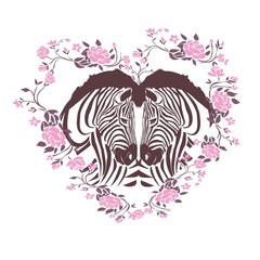 Fototapeta premium cute zebra i love you forever card