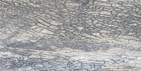 Dry cracks on the big salt lake tuz golu in Anatolia, Turkey