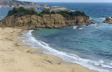 Soft storm, sea during windy and gray day, nature picture