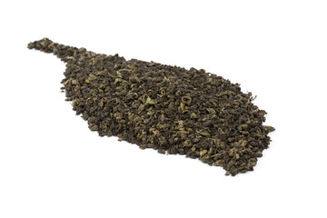 Green tea on white background
