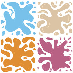 Fototapeta na wymiar Set of four multi color splashes on a white background. Vector illustration 