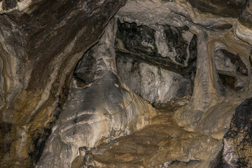 Collumns in the cave as the entrance inside