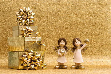 Gift box with ribbon Little angels Holidays decoration