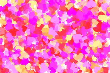Fototapeta na wymiar Valentine's Background with Blur Hearts. Greeting Card. Vector illustration