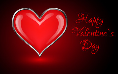 Valentine's Background with Heart. Greeting Card. Vector illustration