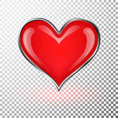 Valentine's Heart on transparent background. Vector illustration