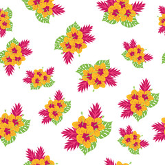 Floral paradise tropic seamless pattern