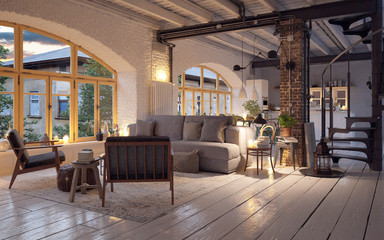 old vintage luxury loft apartment downtown in candle light - renovierte Loft Wohnung im Kerzenschein