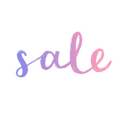 Sale. Vector hand drawn calligraphy. Gradient bright colours