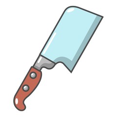 Knife meat icon, cartoon style