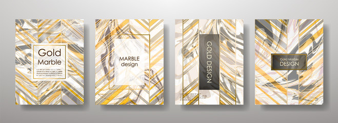 Gold marble template set, artistic covers design, colorful texture,realistic fluid backgrounds. Black, white Trendy pattern, graphic poster, watercolor geometric brochure, cards. Vector illustration