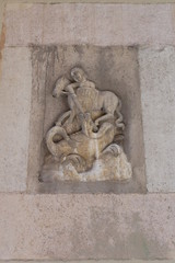 Saint George Wall Statue in Barcelona 
