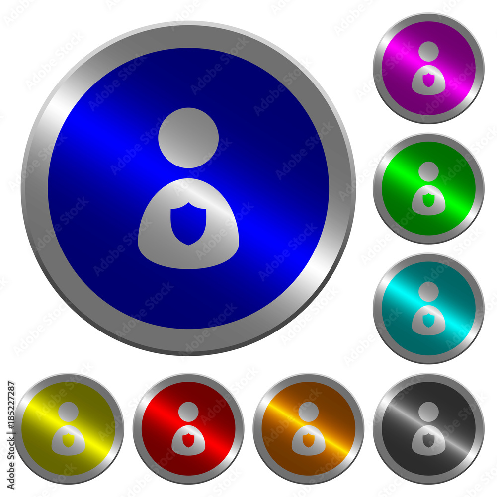 Poster security guard luminous coin-like round color buttons
