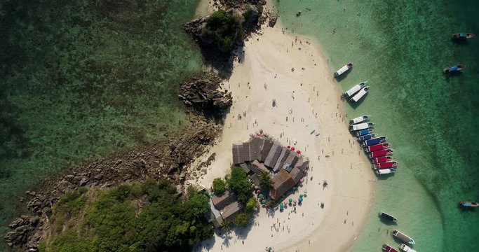 THAILAND, MARCH 2017: Aerial view over Koh Khai Nok Island