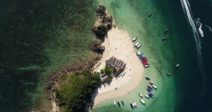 THAILAND, MARCH 2017: Aerial view over Koh Khai Nok Island
