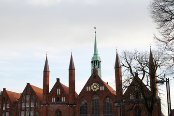 Häuserzeile in Lübeck.