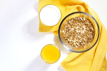Delicious breakfast on table