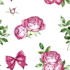 hand drawn watercolor seamless pattern