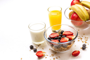 Delicious breakfast on table