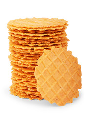 belgian sugar waffles isolated on a white background