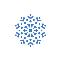 Snowflake Icon. Christmas Decoration Ornament. Mandala Style. Lines.