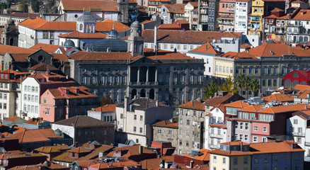 Fototapeta na wymiar Panoramic view of colorful traditional houses of Porto, Portugal, Iberian Peninsula, Europe