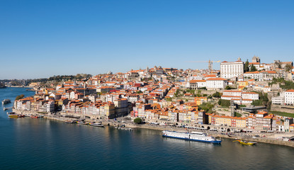 Naklejka na ściany i meble Panoramic view of colorful traditional houses of Porto, Portugal, Iberian Peninsula, Europe