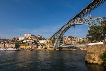 Fototapeta premium Panoramic view of colorful traditional houses of Porto, Portugal, Iberian Peninsula, Europe