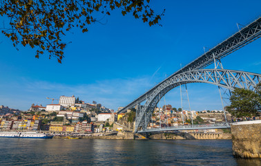 Naklejka premium Panoramic view of colorful traditional houses of Porto, Portugal, Iberian Peninsula, Europe