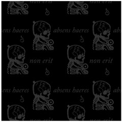 Absens haeres non erit an absent person will not be an heir - in latin language seamless pattern for web, textile and print.