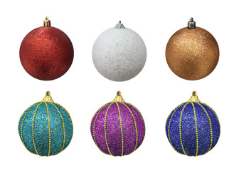 Christmas balls isolated on white background