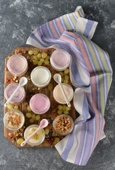 Various natural yogurts