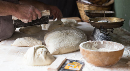 Fototapeta na wymiar process of making bread