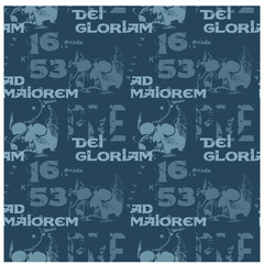 Fototapeta premium Ad maiorem Dei gloriam to the greater glory of God - in latin language seamless pattern for web, textile and print.