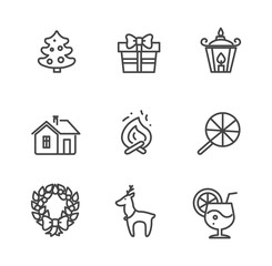 Set of Icons Isolated on White Vector Illustration
