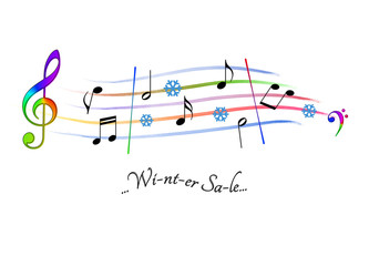 Musical score colored Winter Sale