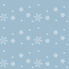 Christmas seamless pattern with snowflakes, vector background