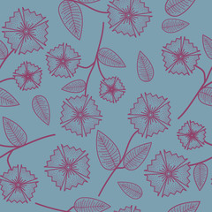 Gentle seamless pattern with abstract flowers.