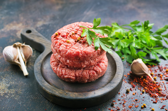 raw cutlets for burger