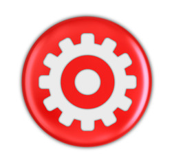 Button with gear. Image with clipping path