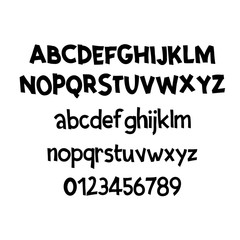 Fototapeta premium Comic lettering font. Vector alphabet.Hand Lettering script font. Typography alphabet for Designs: Logos, Packaging Design, Poster. ABC...
