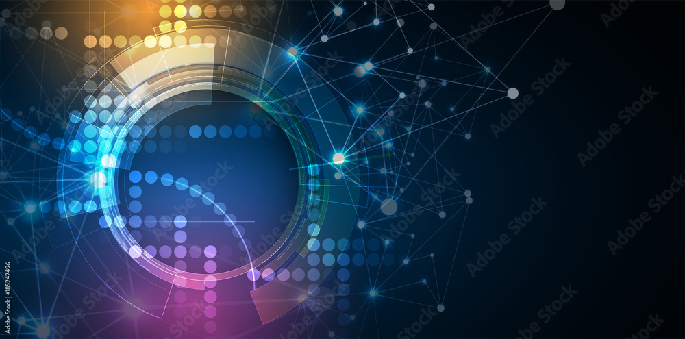 Aufkleber neural network concept. connected cells with links. high technology process. abstract background