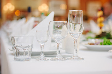 Glass at christmas table