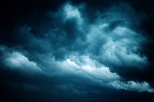 Dramatic stormy sky, dark clouds before rain