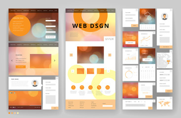 Fototapeta na wymiar Website template design with interface elements