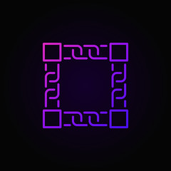 Blockchain outline colorful icon